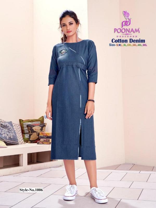 Poonam Cotton Denim Designer Kurtis Collection